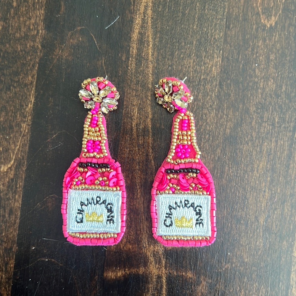 HZEYN Beaded Champagne Earrings